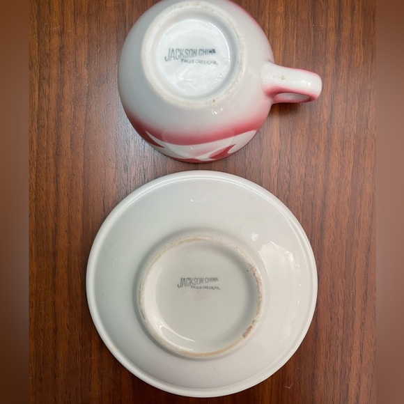 Vintage Jackson China Pink and White Cup and Saucer - Picture 5 of 5